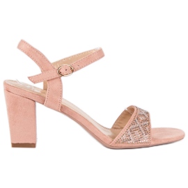 Elegante Sandaletten mit hohem Absatz rosa