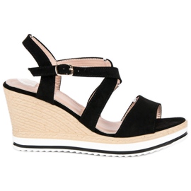 Anesia Paris Schwarze Keilsandalen