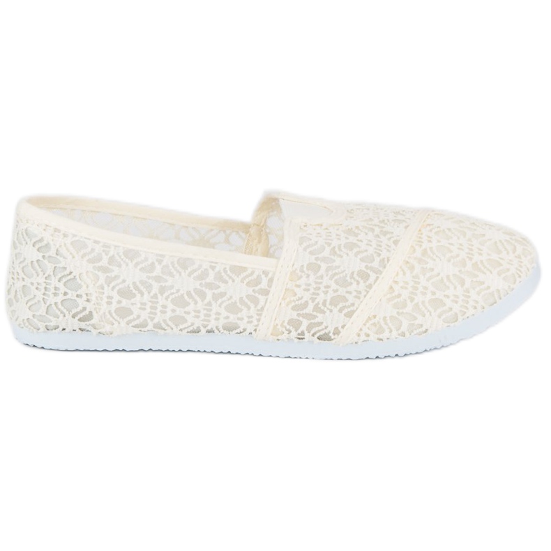 Ballerinas aus beigefarbener Spitze