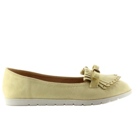 Pastellfarbene Loafer mit T261 Yellow Fransen gelb