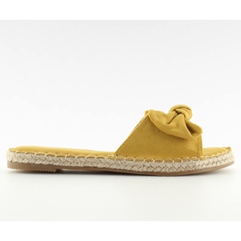 Gelb 8758 gelbe Pantoffeln mit Schleife