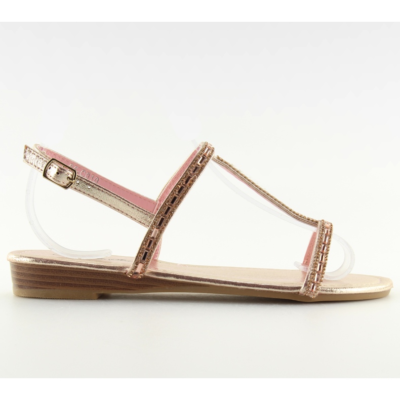 Sandalen mit pinken Zirkonias 86-C010 Pink rosa