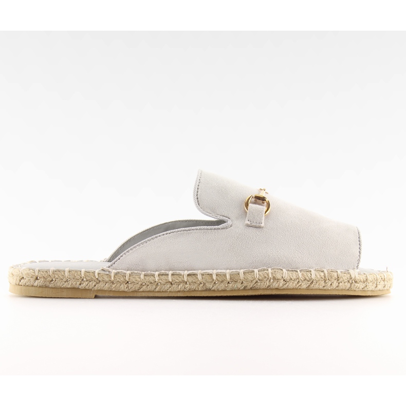 Espadryle offene Spitze grau 99-3 grau