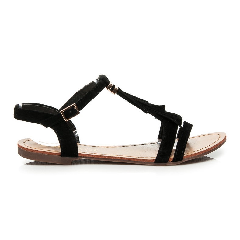 Queen Vivi Sandalen mit Fransen schwarz