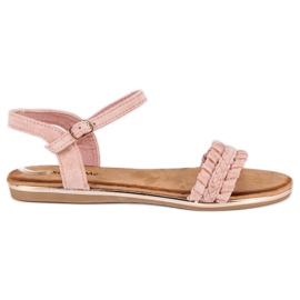 Super Me Flache Sandalen aus Wildleder rosa