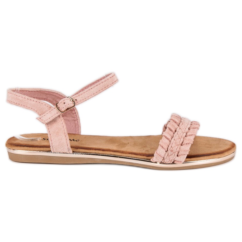 Super Me Flache Sandalen aus Wildleder rosa