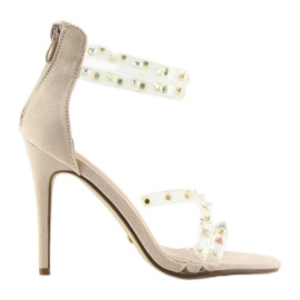 Sandalen mit Silikonriemen NF-25P Beige