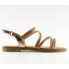 Sandalen mit rosa Zirkonias K952 Champagne