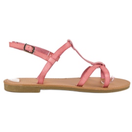 Ideal Shoes Hellrosa Sandalen