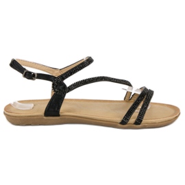 Encor Schwarze Sandalen mit Schnallenverschluss