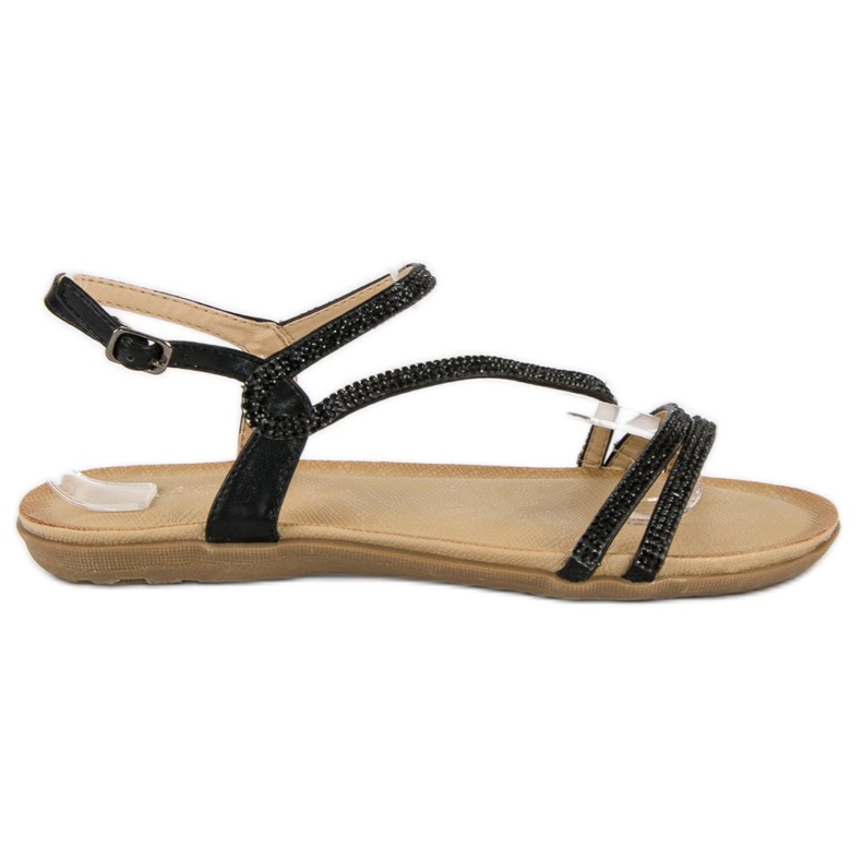 Encor Schwarze Sandalen mit Schnallenverschluss