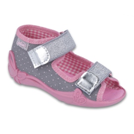 Befado Kinderschuhe 242P082 rosa grau