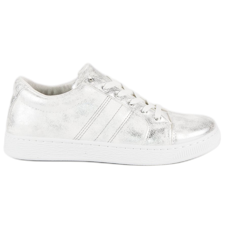 Sport Silber geknotete Turnschuhe grau