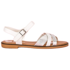 Nio Nio Klassische weiße Sandalen grau