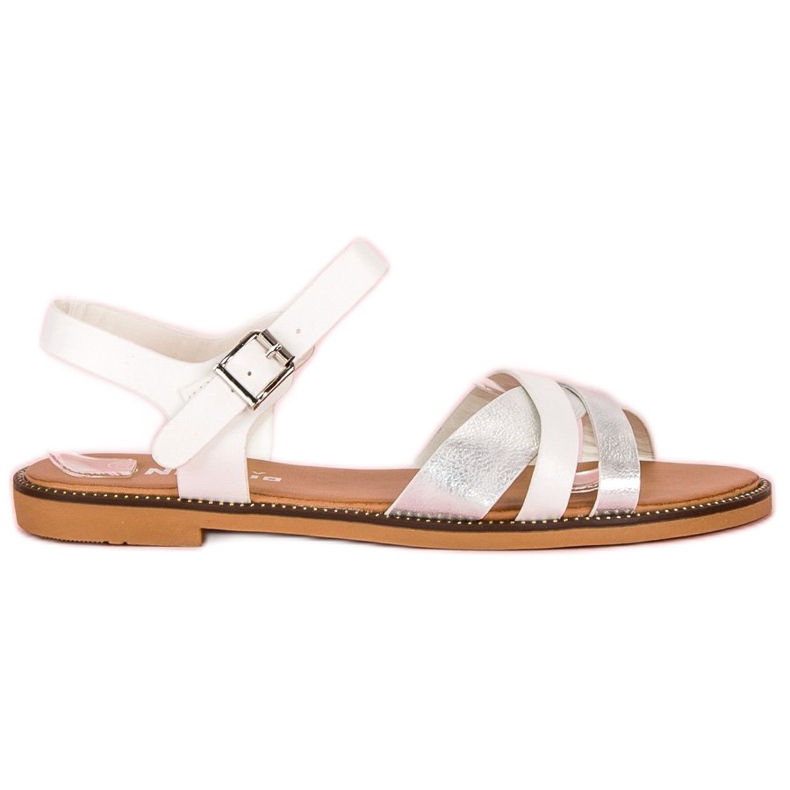 Nio Nio Klassische weiße Sandalen grau