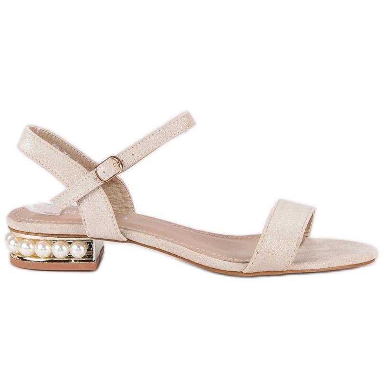 Nio Nio Beige Sandalen mit Perlen