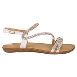 Encor Weiße Sandalen mit Schnallenverschluss grau