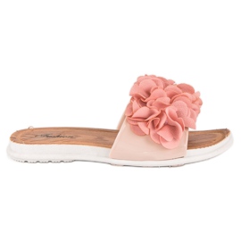 Rosa Flipflops mit Blumen