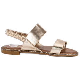Renda Goldene Sandalen mit Gummiband