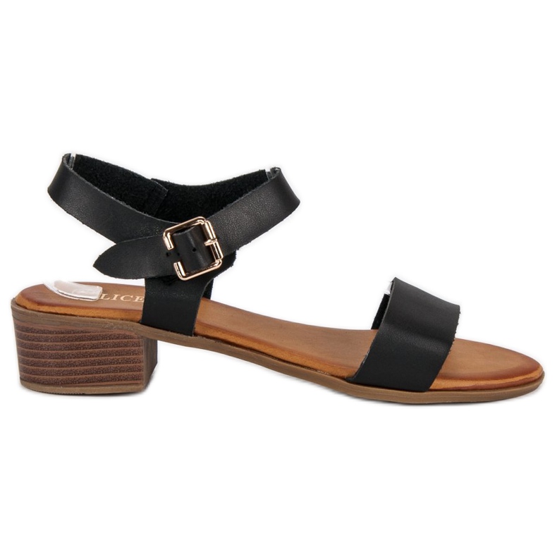 Licean Sandalen mit niedrigem Absatz schwarz