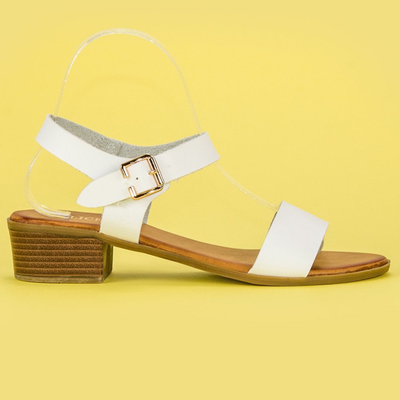 Licean Sandalen mit niedrigem Absatz weiß