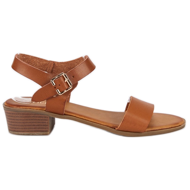 Licean Sandalen mit niedrigem Absatz braun