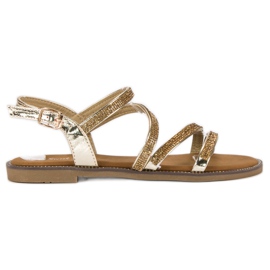 Sweet Shoes Goldene Damensandalen