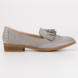 SDS Graue Loafer mit Fransen
