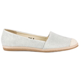 Glitzer-Espadrilles grau