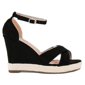 Seastar Keilsandalen aus Wildleder schwarz