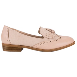 SDS Beige Mokassins mit Fransen