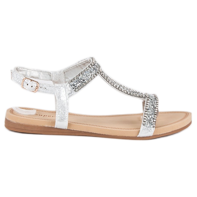 Super Me Elegante Sandalen mit Schnalle grau
