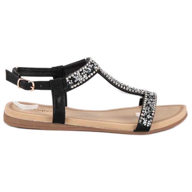 Super Me Elegante Sandalen mit Schnalle schwarz