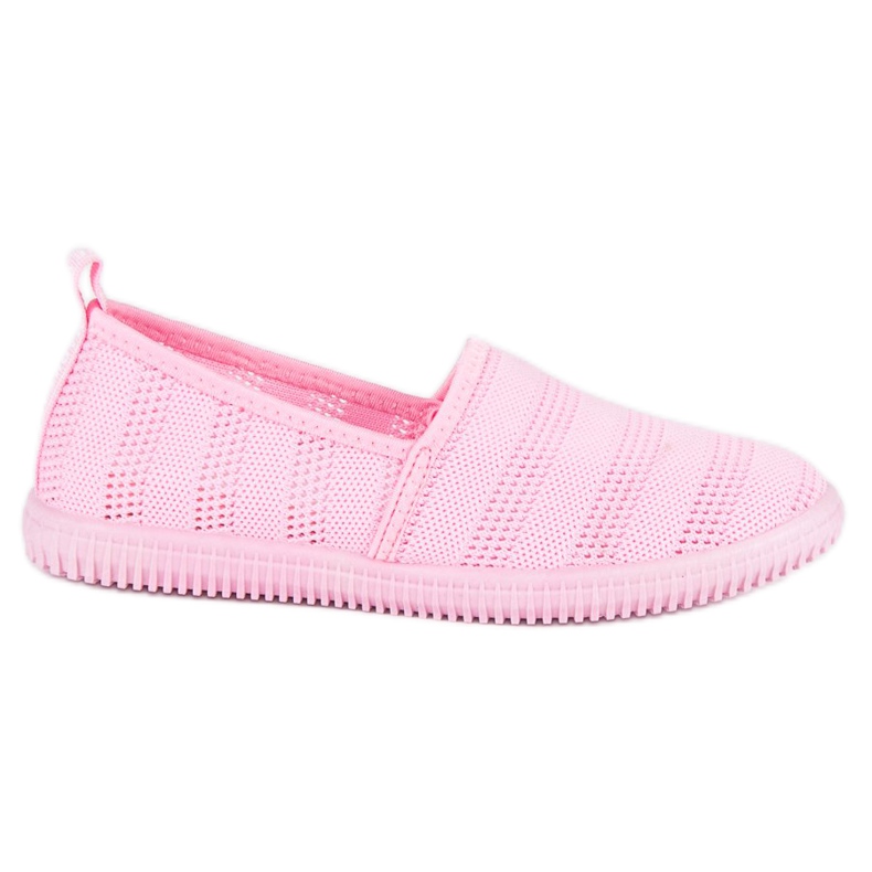 Turnschuhe aus durchbrochenem Stoff rosa