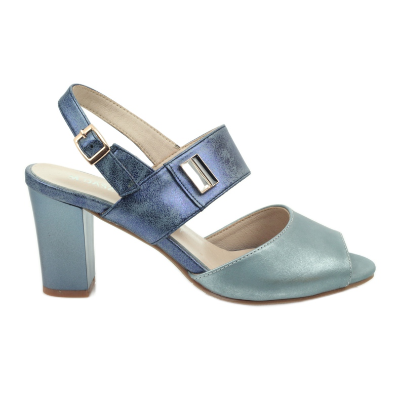 M.Daszyński Daszyński Leder-Innensohlensandalen blau