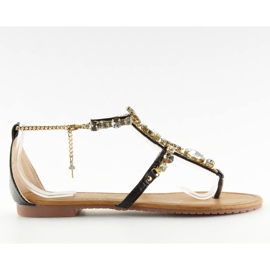 Flip-Flops mit Steinen schwarz D-6526 Black