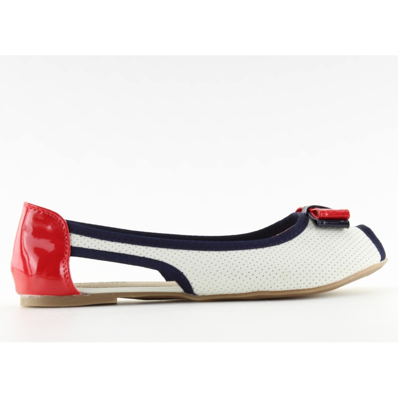 Ballerinas D314 WEISS / ROT / MARINEBLAU weiß