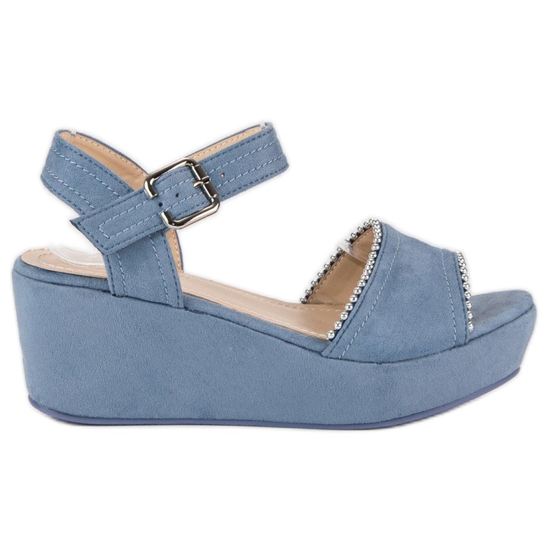 Super Mode Wildlederkeile blau