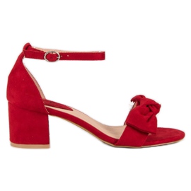 Top Shoes Rote Sandaletten mit hohen Absätzen