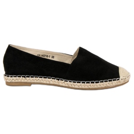 Best Shoes Espadrilles aus schwarzem Wildleder