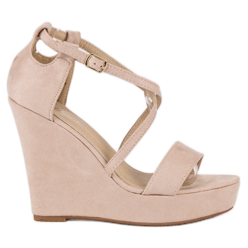 Keilsandalen aus Wildleder braun