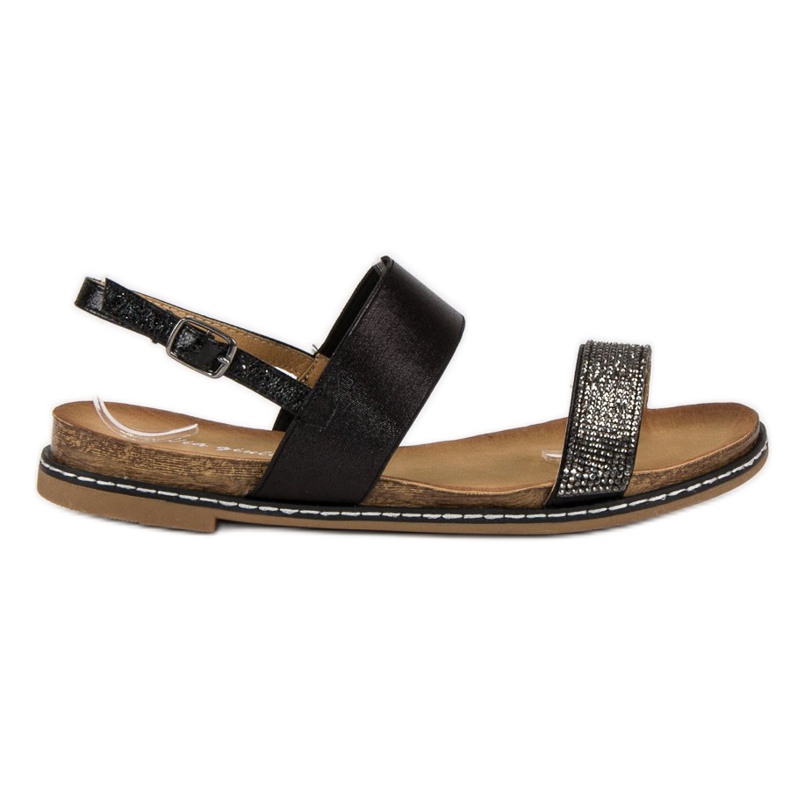 Via Giulia  Flache Sandalen mit Schnalle schwarz