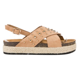 Wildleder-Espadrilles auf der Plattform braun