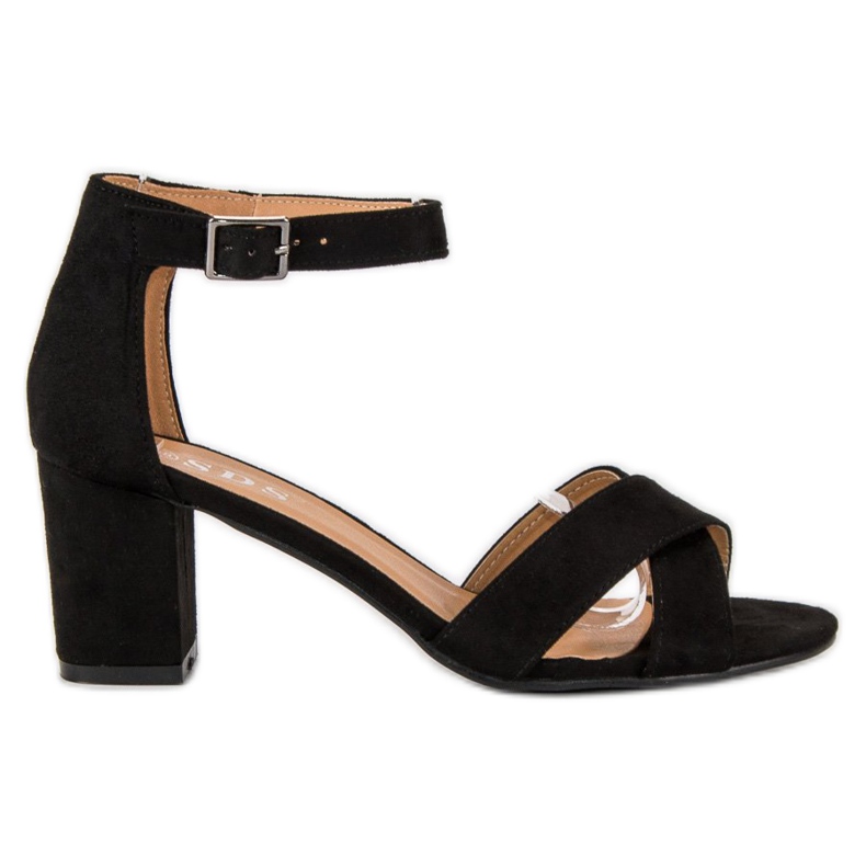 SDS Wildledersandalen auf einem Pfosten schwarz