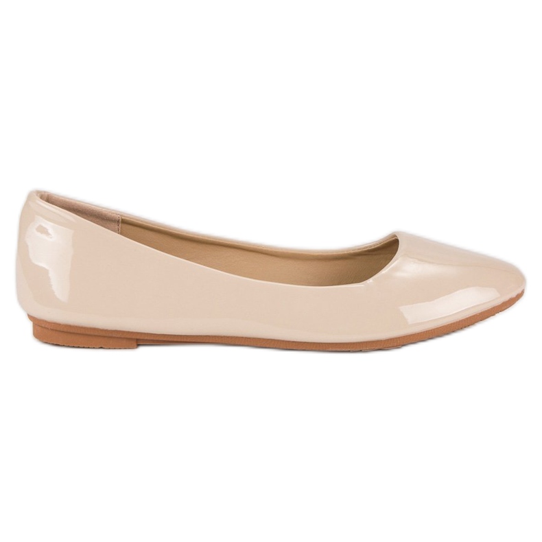 Diamantique Lackierte Ballerinas braun