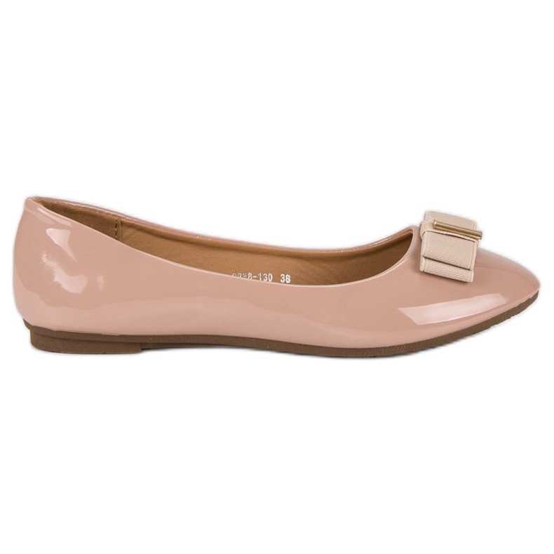 Lackierte Ballerinas mit Schleife rosa
