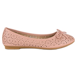 Diamantique Durchbrochene Ballerinas rosa