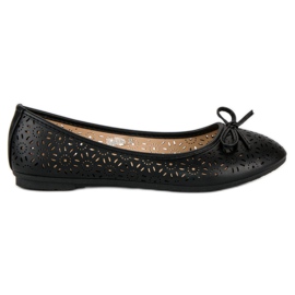 Diamantique Durchbrochene Ballerinas schwarz