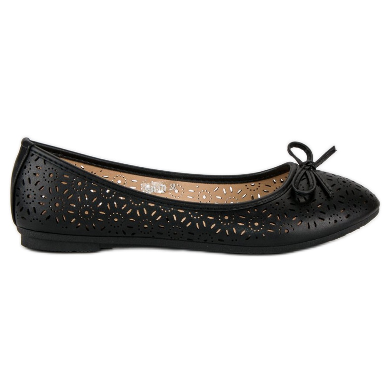 Diamantique Durchbrochene Ballerinas schwarz
