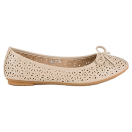 Diamantique Durchbrochene Ballerinas braun